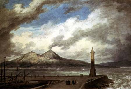 Vesuvius and Somma from the Mole at Naples von John Robert Cozens