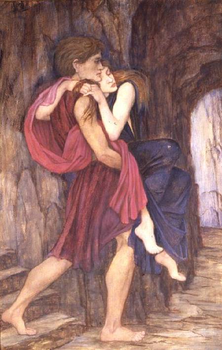 Two Figures in a Cave von John Roddam Spencer Stanhope