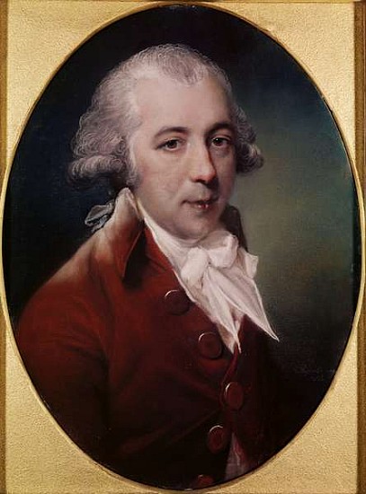 Portrait of Richard Brinsley Sheridan (1751-1816) 1788 (pastel on grey paper) von John Russell
