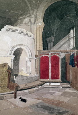 Interior of Norwich Cathedral (w/c on paper) von John Sell Cotman