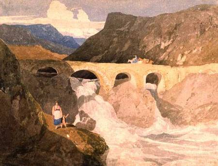 Road to Capel Curig, North Wales  on von John Sell Cotman