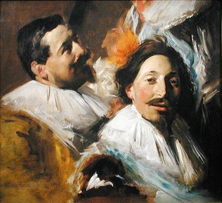 Two Heads from the Banquet of the Officers von John Singer Sargent