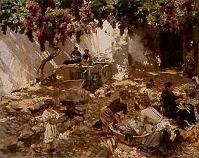 Wäscherinnen in einem schattigen Hof von John Singer Sargent
