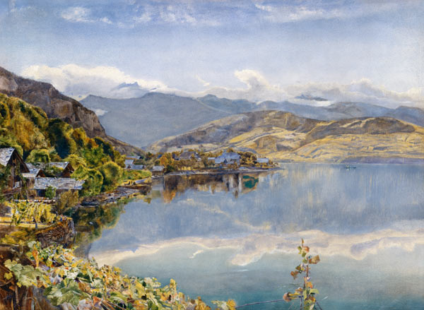 The Lake of Lucerne, Mount Pilatus in the Distance von John William Inchbold