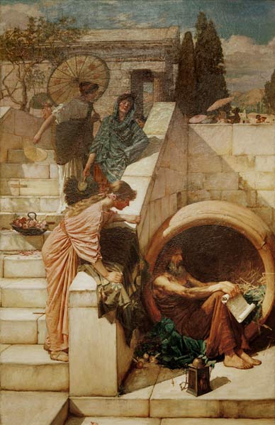 Diogenes / Painting by J.W.Waterhouse von John William Waterhouse