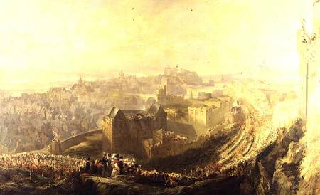 The Entry of George IV into Edinburgh from the Carlton Hill von John Wilson Ewbank