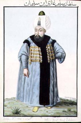 Selim II (1524-74) called 'Sari', the Blonde or the Sot, Sultan 1566-74, from 'A Series of Portraits 1808