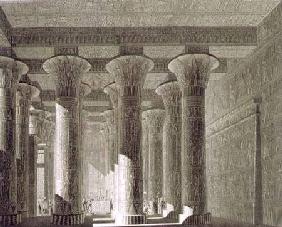 Perspective view of the portico interior, Esne (Latopolis) plate 83 from Vol I of `Descriptions of E 1822