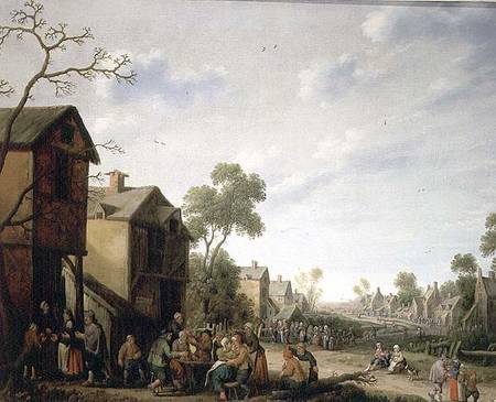 A Village Street Scene von Joost Cornelisz Droochsloot
