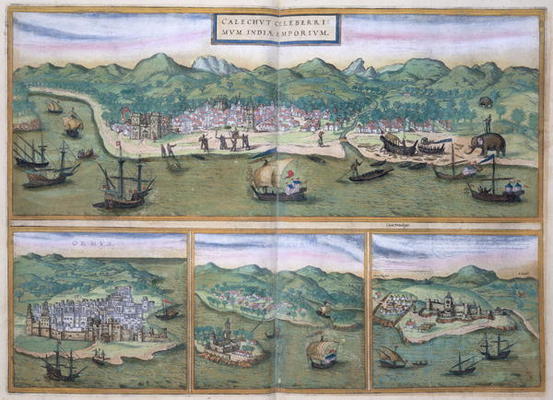 Map of Calcutta, from 'Civitates Orbis Terrarum' by Georg Braun (1541-1622) and Frans Hogenberg (153 von Joris Hoefnagel