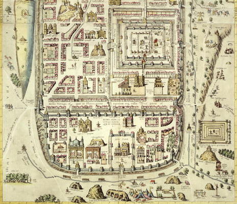 Map of Jerusalem and the surrounding area, from 'Civitates Orbis Terrarum' by Georg Braum (1541-1622 von Joris Hoefnagel