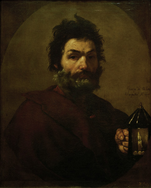 Diogenes with lamp / Ribera 1637 von José (auch Jusepe) de Ribera