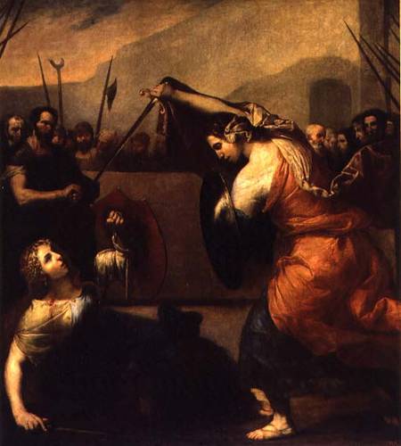 The Duel of Isabella de Carazzi and Diambra de Pettinella von José (auch Jusepe) de Ribera