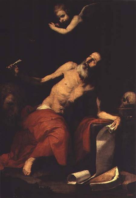 St. Jerome Hears the Last Trumpet von José (auch Jusepe) de Ribera