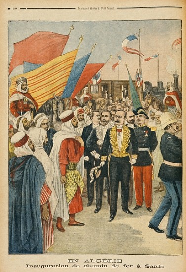 Opening of the Saida railway in Algeria, illustration from ''Le Petit Journal'', 18th February 1900 von Jose Belon