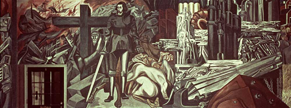 Cortez und das Kreuz, aus dem Epos der amerikanischen Zivilisation, 1932-34 von José Clemente Orozco