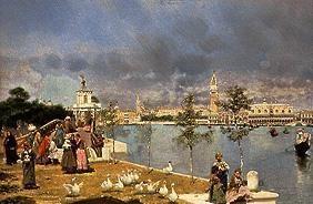 Blick über die Lagune auf die Piazza San Marco, Venedig