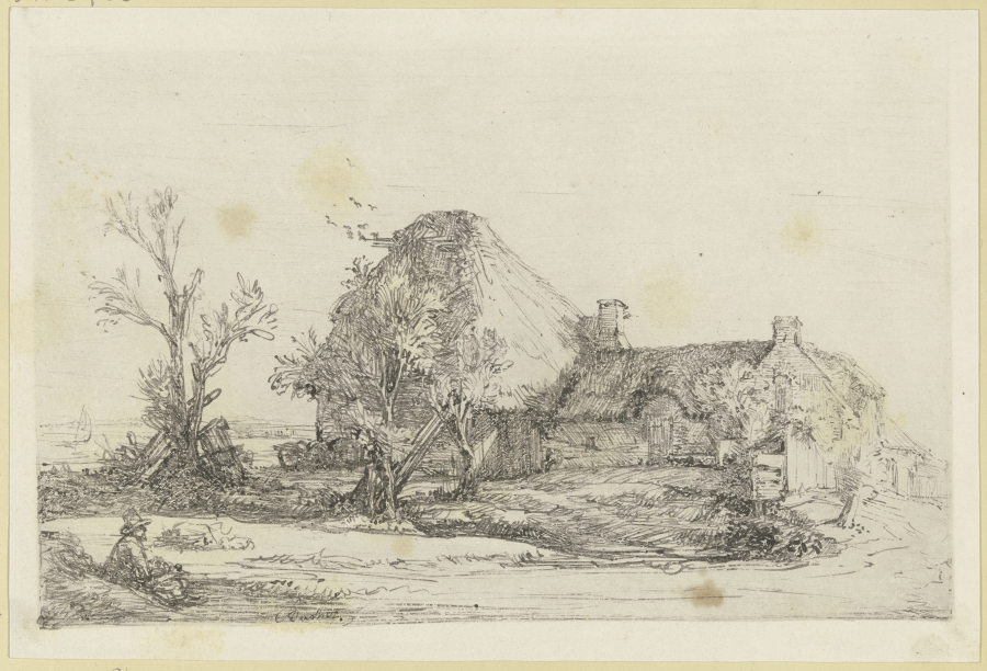 Rembrandts Landschaft mit dem Zeichner, seitenverkehrt von Joseph Bucher