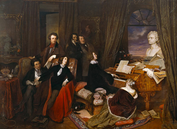 Liszt at the Piano von Joseph Danhauser