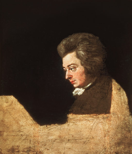 Bildnis Wolfgang Amadeus Mozart. (1756-91) am Piano von Joseph Lange