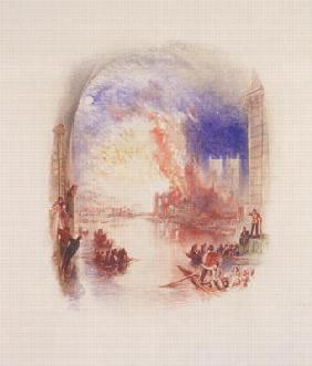 The Burning of the Houses of Parliament (w/c on paper) 17th