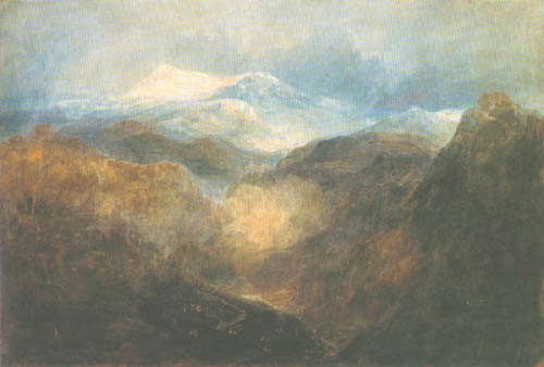 Waliser Berge mit einer Armee auf dem Marsch von William Turner