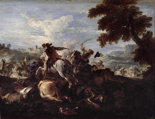 Cavaliers in Battle (oil on canvas) von Joseph Parrocel