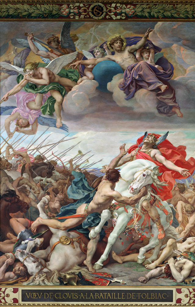 The Vow of Clovis (465-511) at the Battle of Tolbiac in 506, from the right transept von Joseph Paul Blanc