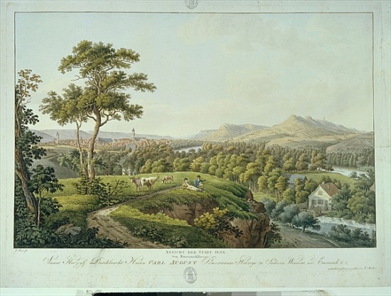 View of Jena from Rasenhuehlberg, c.1810 von Joseph Roux
