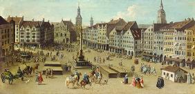 Ansicht des Marienplatzes zu München (Detail) um 1750