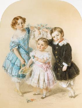 Portrait of three young children 1860