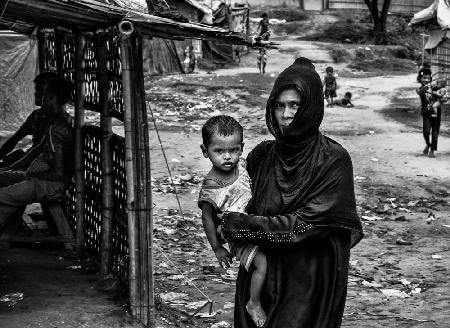 In einem Rohingha-Flüchtlingslager.
