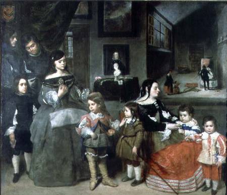 The Artist's Family, on the left the four children from the artist's first marriage to the daughter von Juan Bautista Martinez del Mazo