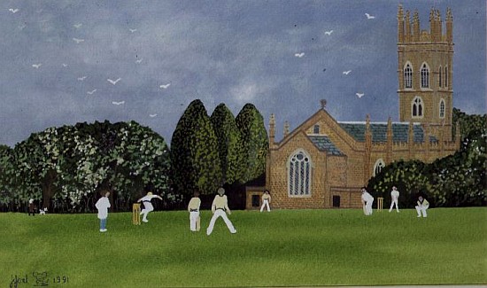 Cricket on Churchill Green von Judy  Joel