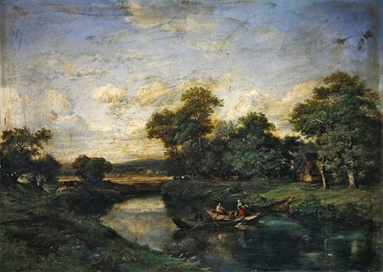 Landscape at the edge of a river von Jules Andre