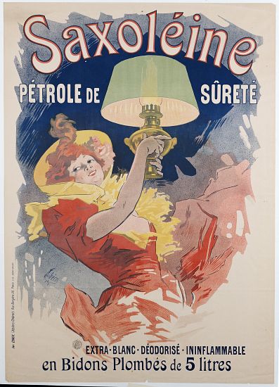 Poster advertising 'Saxoleine', safety lamp oil von Jules Chéret