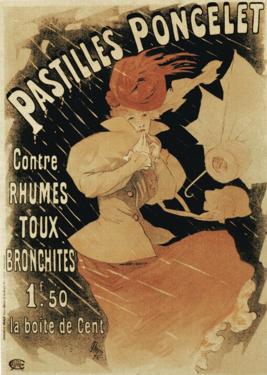 Werbeplakat für Pastilles Poncelet von Jules Chéret
