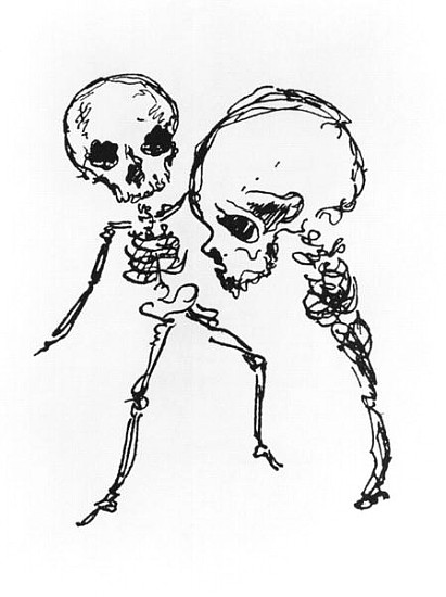 Skeletons, illustration from ''Complainte de l''Oubli et des Morts'' von Jules Laforgue