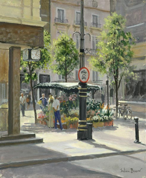 Bond Street Flowerstall (oil on canvas)  von Julian  Barrow