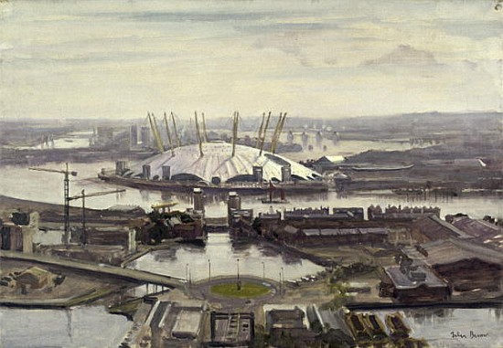 The Millennium Dome from Canary Wharf (oil on canvas)  von Julian  Barrow