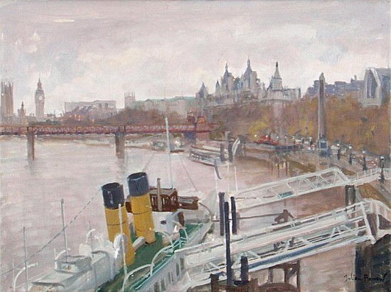 Westminster from Waterloo Bridge (oil on canvas)  von Julian  Barrow