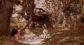 Picknick unter Bäumen von Julius Leblanc Stewart