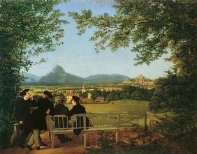 Aussicht vom Gaisberg auf Salzburg 1817