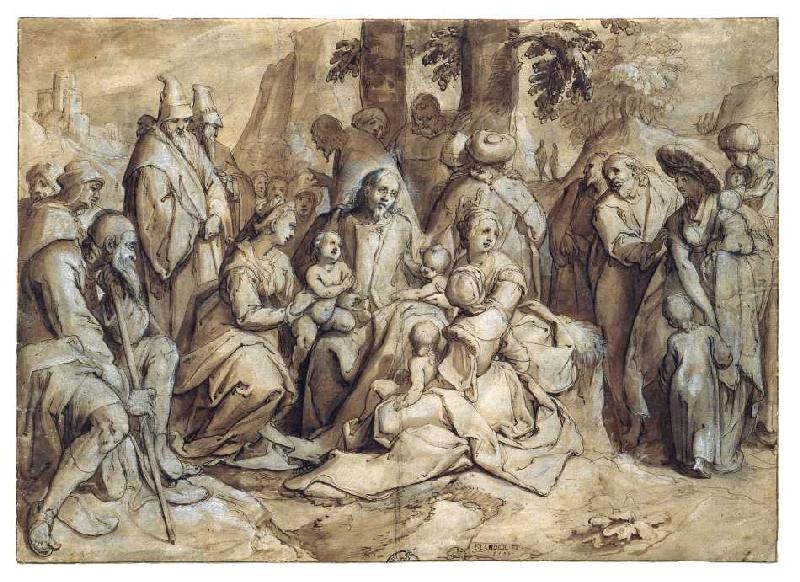 Christus segnet die Kinder von Karel Van Mander