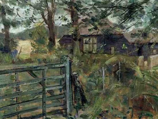 Barn in Sussex (oil on canvas)  von Karen  Armitage