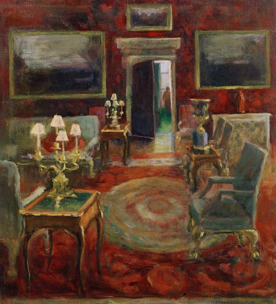 The Red Salon (oil on canvas)  von Karen  Armitage
