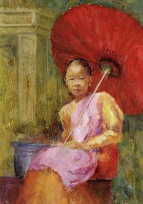The Parasol, Bali, 2002 (oil on canvas) 
