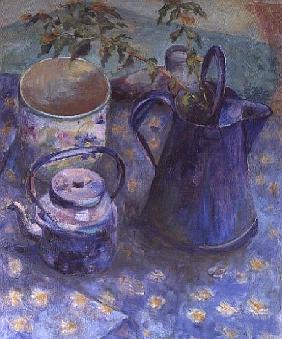 Blue Jug and Teapot 