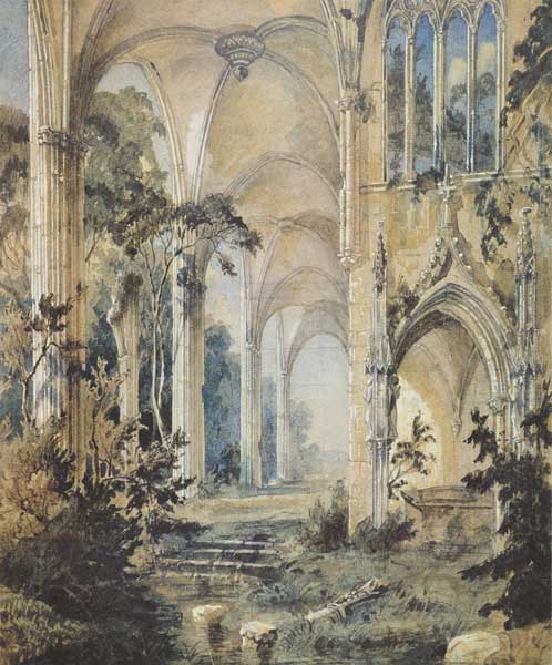 Gotische Kirchenruine von Carl Eduard Ferdinand Blechen