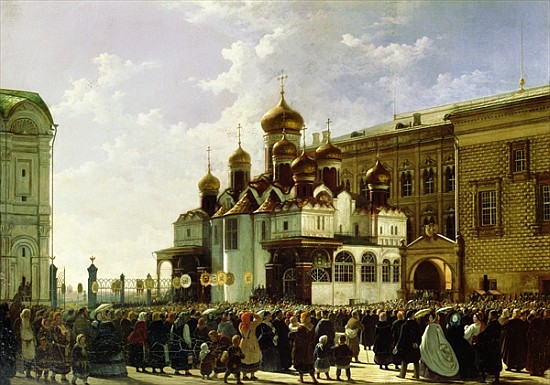 Easter procession at the Maria Annunciation Cathedral in Moscow von Karl-Fridrikh Petrovich Bodri
